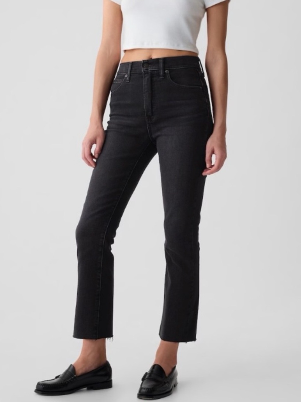 Gap Kick Fit High-Rise Black Cropped Jeans Size 30/10 Short